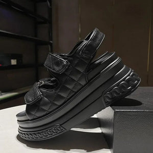 Black Platform Chunky Sandals