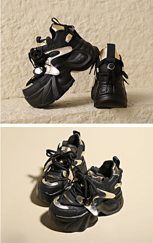 Black Platform Comfortable Sneakers