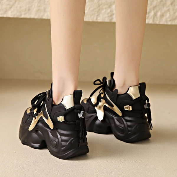 Black Platform Comfortable Sneakers