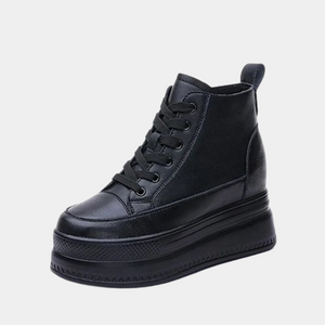 Black Platform High Top Women Sneakers