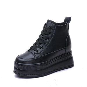 Black Platform High Top Women Sneakers