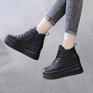 Black Platform High Top Women Sneakers