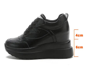 Black Platform Lace Sneakers