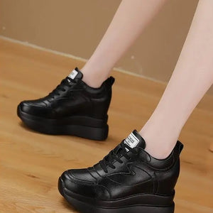 Black Platform Lace Sneakers