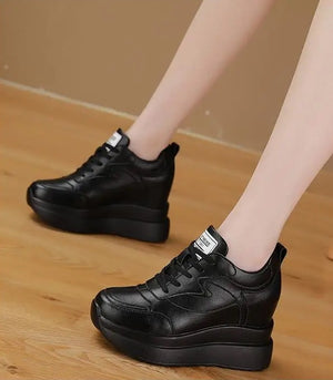 Black Platform Lace Sneakers
