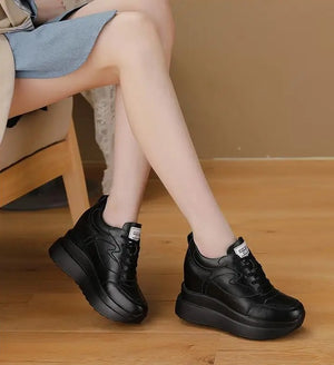 Black Platform Lace Sneakers
