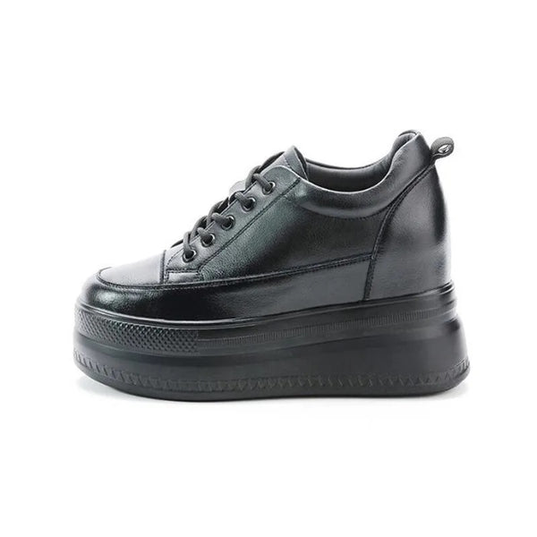 Black Platform Lace Up Sneakers
