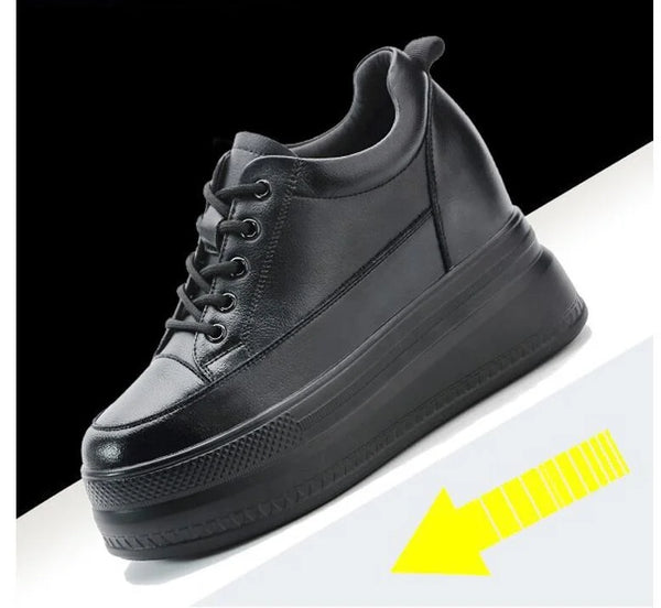 Black Platform Lace Up Sneakers
