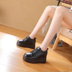 Black Platform Lace Up Sneakers