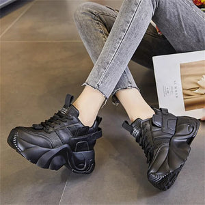 Black Platform Sneakers Branded