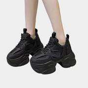 Schwarze Plateau-Sneaker für Damen