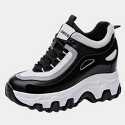 Schwarze Plateau-Sneaker in Hoher Qualität