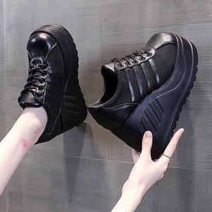 Black Platform Sneakers Large Size