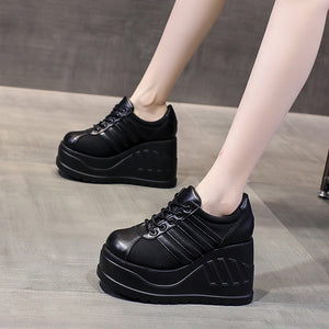 Black Platform Sneakers Large Size