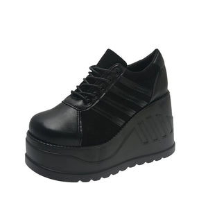 Black Platform Sneakers Large Size