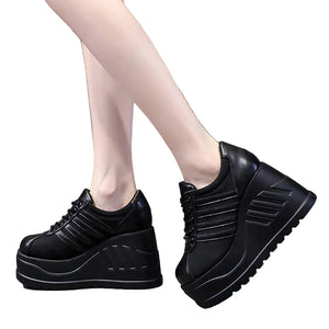Black Platform Sneakers Large Size