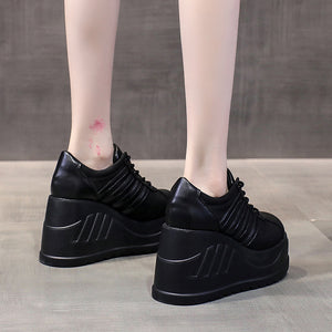 Black Platform Sneakers Large Size