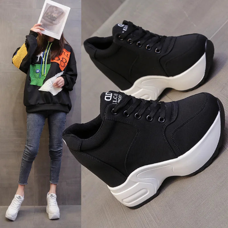 Black Platform Sneakers Outfit Cyber Techwear US 6.5 EU 38