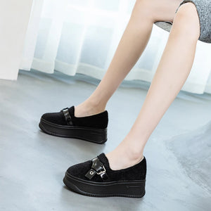 Black Platform Sneakers Slip On