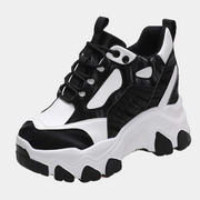 Schwarze Plateau-Sneaker für Damen