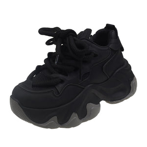 Black Platform Sports Sneakers