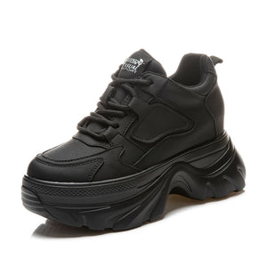 Black Platform Vulcanized Women Sneakers