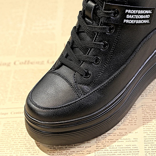 Black Platform Zipper Sneakers