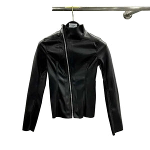 Black Pleather Jacket for Women