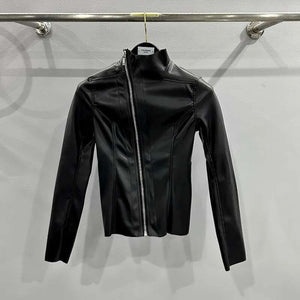 Black Pleather Jacket for Women