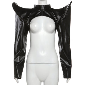 Black Pleather Jacket Women's