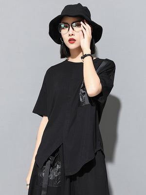 Black Pocket T Shirt Women's