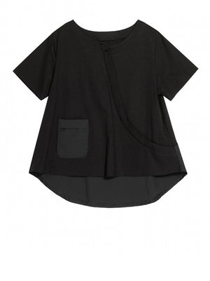 Black Pocket T Shirts Women's