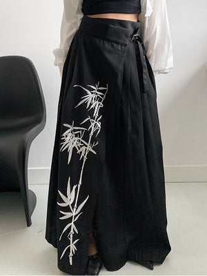 Black Printed Skirt Y2K