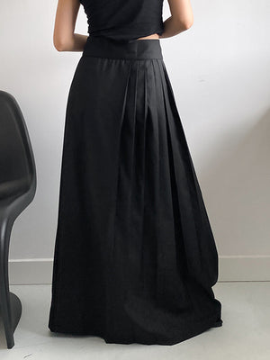 Black Printed Skirt Y2K