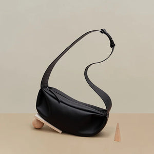 Black PU Leather Crossbody Sling Bag