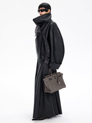 Black PU Leather Jacket Women