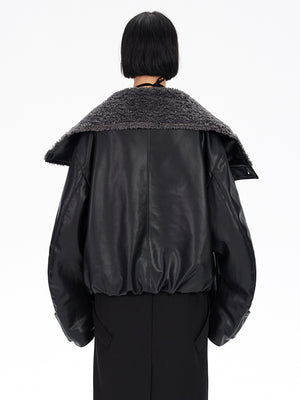 Black PU Leather Jacket Women