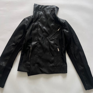 Black PU Leather Moto Jacket Women