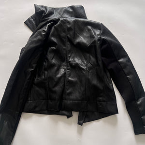 Black PU Leather Moto Jacket Women