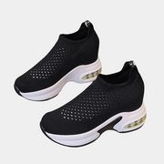 Schwarze Sport-Plateau-Sneaker