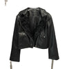 Black PU Leather Zipper Jacket Women