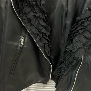 Black PU Leather Zipper Jacket Women