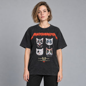 Black Retro Y2K Style Shirt – worn by a woman