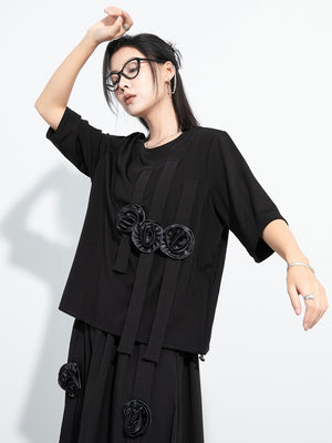 Black Rose T Shirt Women's