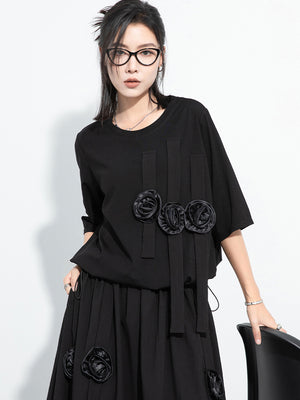 Black Rose T Shirt Women's