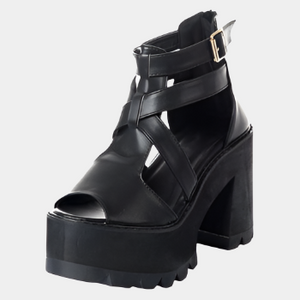 Black Sandals Chunky Heel