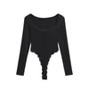Black Scoop Neck T Shirt Women's