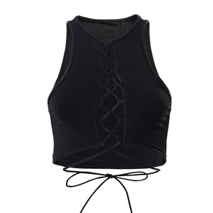 Black Sexy Sleeveless Crop Top