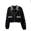 Black Short Leather Jacket Women