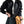 Black Short PU Leather Jacket Women - product view on white background